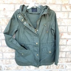 Love Tree Olive Utility Military Army Jacket (Womens Small)